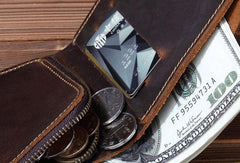 Cool Mens Leather billfold Wallet Leather Small Wallet Bifold Slim Wallets For Men - imessengerbags