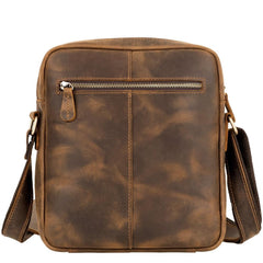 Vintage LEATHER MEN'S SMall Vertical Courier Bag BROWN Messenger Bag Side Bag Postman Bag FOR MEN