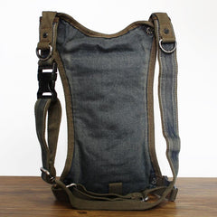 Blue Jean Canvas Mens Biker Waist Bag DropLeg Bag Belt Pouch Small Messenger Bag For Men - imessengerbags