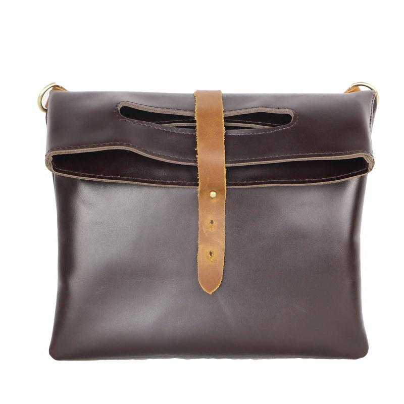 Dark Coffee  Leather Mens Casual Small Side Bags Messenger Bags Brown Postman Bag For Men - imessengerbags