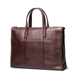 Classy Brown Leather Men's Professional Briefcase 14‘’ Laptop Briefcase For Men - imessengerbags