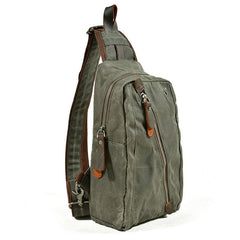 Cool Waxed Canvas Mens  Chest Bag Sling Bag One Shoulder Packs for men - imessengerbags