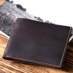 Handmade Leather Mens Cool Wallet Men Slim Wallets Front Pocket Wallet for Men - imessengerbags