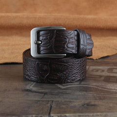Genuine Leather Punk Rock Biker Trucker Mens Belt Men Black Coffee Belt for Men - imessengerbags
