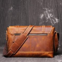 Vintage Brown LEATHER MENS Messenger Bag Side Bag Brown Postman Bag Courier Bag FOR MEN