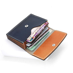 Cool Leather Mens Card Wallet Front Pocket Wallets Small Card Holders for Men - imessengerbags