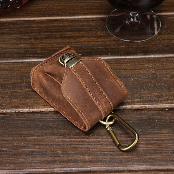 Cool Brown Leather Cigarette Case Belt Pouches BELT Cigarette Holder For Men - imessengerbags