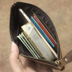 Retro MENS LEATHER SLIM ZIPPER CLUTCH WALLET PURSE BAG CLUTCH BAG FOR MEN