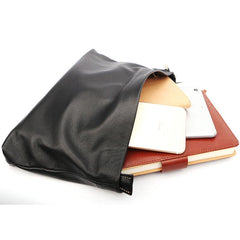 Vintage Black Soft Leather Mens Clutch Wallet Wristlet Bag Zipper Clutch Bag For Men - imessengerbags