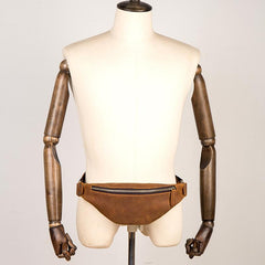 Vintage Brown Mens Leather Mens Fanny Pack Brown Waist Bag Hip Pack Belt Bag Bum bag for Men