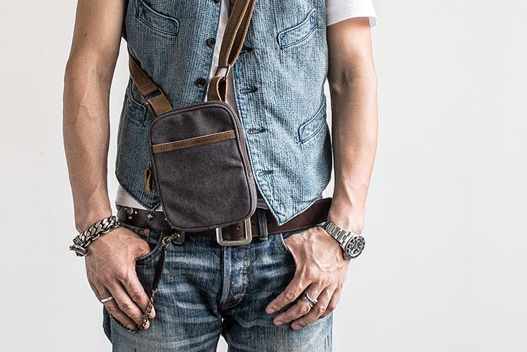  Jiaye Bum Bag Men's Designer Rivet Belt Chest Bag Hip