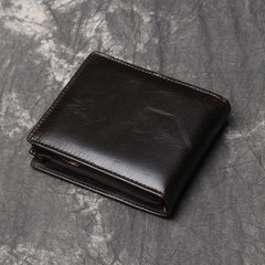 Cool RFID Leather Mens Bifold Small Wallet billfold Wallet Front Pocket Wallets for Men - imessengerbags
