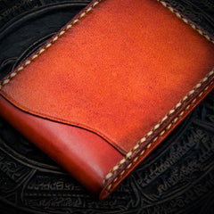 Handmade Leather License Wallet Tooled Mens billfold Wallet Cool Leather Wallet Slim Wallet for Men - imessengerbags