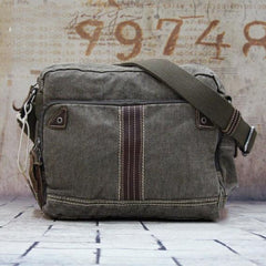 Vintage Canvas Black Mens Small Postman Bag Green Canvas Messenger Bags Small Courier Bag For Men