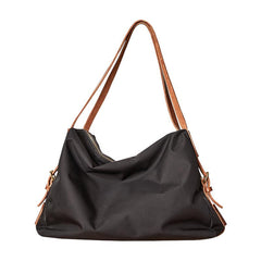 Fashion Mens Black Nylon Leather Large Handbag Tote Bag Messenger Bag Travel Bag for Men - imessengerbags