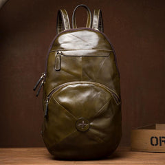 Brown Fashion Mens Leather 11-inches Large Backpacks Red Wine Travel Backpacks School Backpacks for men - imessengerbags