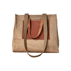 Vintage Canvas Leather Mens Tote Bag Green Tote Handbag Canvas Shoulder Tote for Men Women - imessengerbags