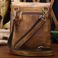 Cool Leather Mens Small Side Bag Messenger Bag Shoulder Bag for Men