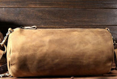 Cool Leather Mens Barrel Shoulder Bag Crossbody Bag Travel Bags For Men