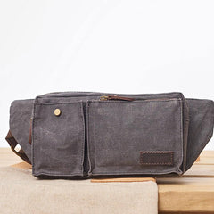 Canvas Mens Fanny Pack Canvas Waist Bag Small Canvas Chest Bag for Men - imessengerbags