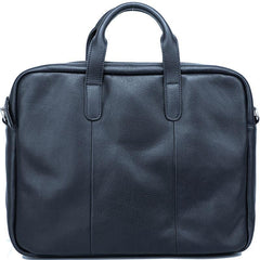 Vintage Coffee Mens Leather Briefcase Work Handbag Black 14'' Laptop Briefcases For Men - imessengerbags