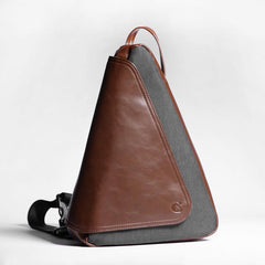 Cool OXFORD CLOTH PVC Men's Sling Bag Triangular One Shoulder Backpack Chest Bag For Men - imessengerbags