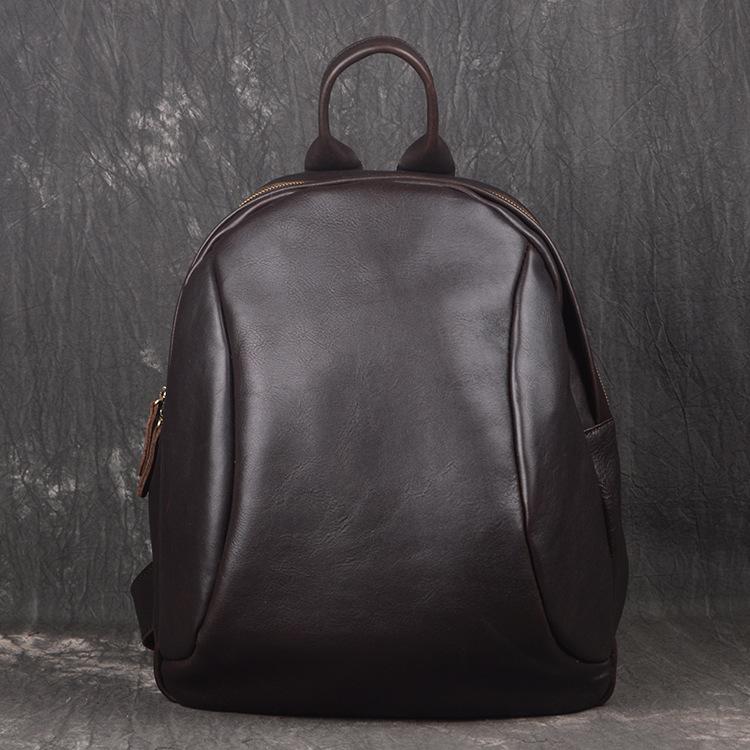 Vintage Leather Brown Men's Backpack Computer Backpack College Backpack For Men - imessengerbags
