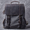 Cool Canvas Leather Mens Womens 15" Khaki Backpack Gray Travel Backpack College Backpack for Men - imessengerbags