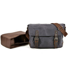 Mens Canvas Camera Messenger Bag Camera Side Bag Camera Shoulder Bag for Men