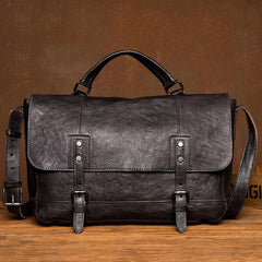 Brown Leather Mens 13 inches Briefcase Laptop Postman Bag Black Side Bag Courier Bag for Men