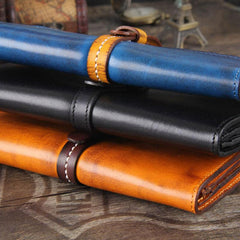 Handmade Leather Mens Cool Wallet Long Leather Wallet Phone Wallet for Men - imessengerbags