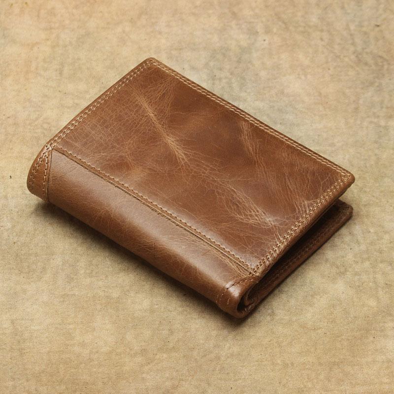 Cool Leather Mens Small Wallet billfold Bifold Wallet Front Pocket Wallet for Men - imessengerbags