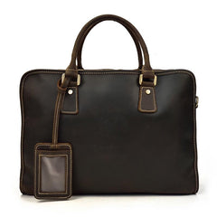 Vintage Leather Brown Men's 14‘’ Laptop Briefcase Professional Briefcase Business Handbag For Men - imessengerbags