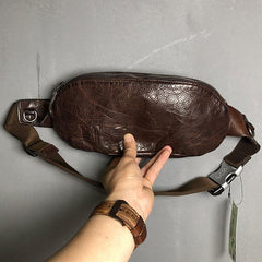 Leather Men Fanny Pack Small Waist Bag Hip Pack Belt Bag Bumbag for Men