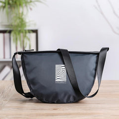 Cool Black Oxford Nylon MENS Waterproof Saddle Bag Side Bag Black Messenger Bag Courier Bag For Men