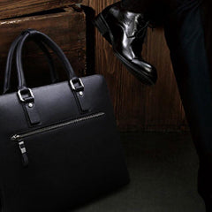 Genuine Leather Mens Cool Messenger Bag Briefcase Work Bag Business Bag Laptop Bag for men - imessengerbags