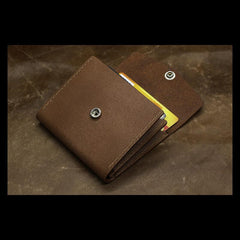 Handmade Leather Mens Cool Short Wallet Card Holder Small Card Slim Wallets for Men