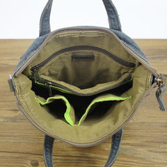 Denim Blue Mens Messenger Bag Tote Shoulder Bag Jean Courier Bag For Men