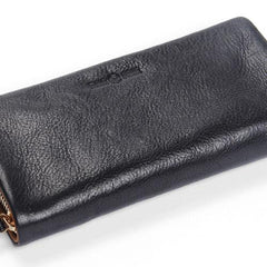 Handmade Leather Mens Cool Long Leather Wallet Bifold Clutch Wallet for Men - imessengerbags
