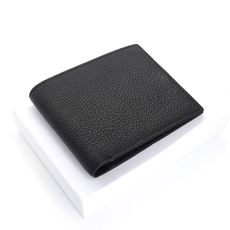 Black Leather Mens Bifold Small Wallet Front Pocket Wallet Slim Small Wallet for Men - imessengerbags