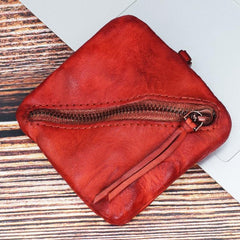 Vintage Small Leather Men's Coin Holder Change Wallet Change Holder For Men - imessengerbags