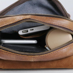 Cool Vintage Leather Small Mens Messenger Bags Shoulder Bags for Men