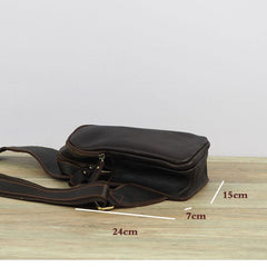 Black Coffee Leather Mens Sling Bag Sling Shoulder Bag Sling On Shoulder Backpack for men - imessengerbags