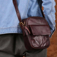Cool Leather Small Side Bag Messenger Bag Small Shoulder Bags For Men