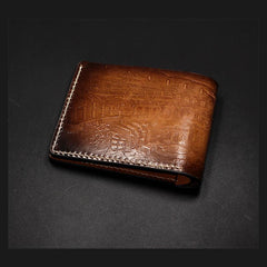 Handmade Leather Tooled Assassin's Creed Mens billfold Wallet Cool Leather Wallet Slim Wallet for Men - imessengerbags