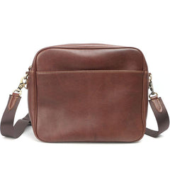 Brown Leather Mens 8 inches Courier Bag Messenger Bag Small Postman Bag For Men - imessengerbags