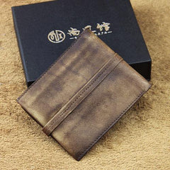 Handmade Mens Cool billfold Leather Wallet Men Small Slim Wallets Bifold for Men - imessengerbags
