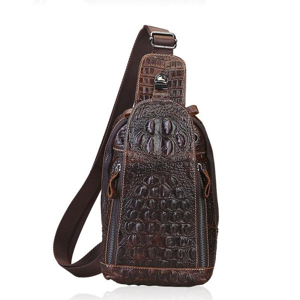 Cool Mens Leather Sling Bag One Shoulder Backpacks Sling Crossbody Backpack For Men - imessengerbags