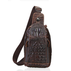 Cool Mens Leather Sling Bag One Shoulder Backpacks Sling Crossbody Backpack For Men - imessengerbags