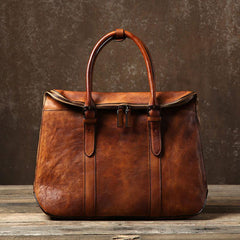 Handmade Leather Mens Briefcase Work Bag Laptop Bag Business Bag for Men - imessengerbags